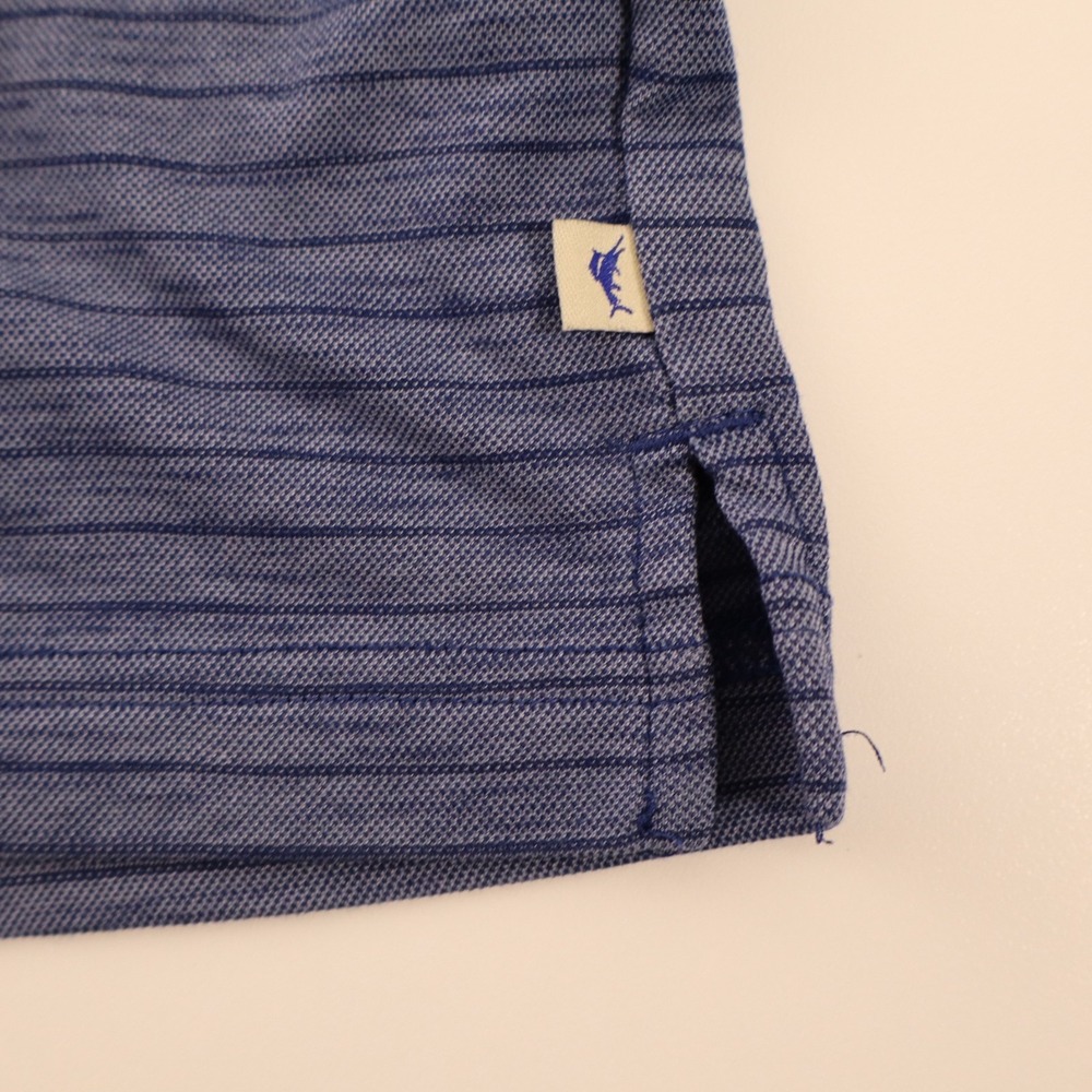 Tommy Bahama Polo Shirt Men's Blue Striped Short Sleeve Size L - Picture 4 of 9